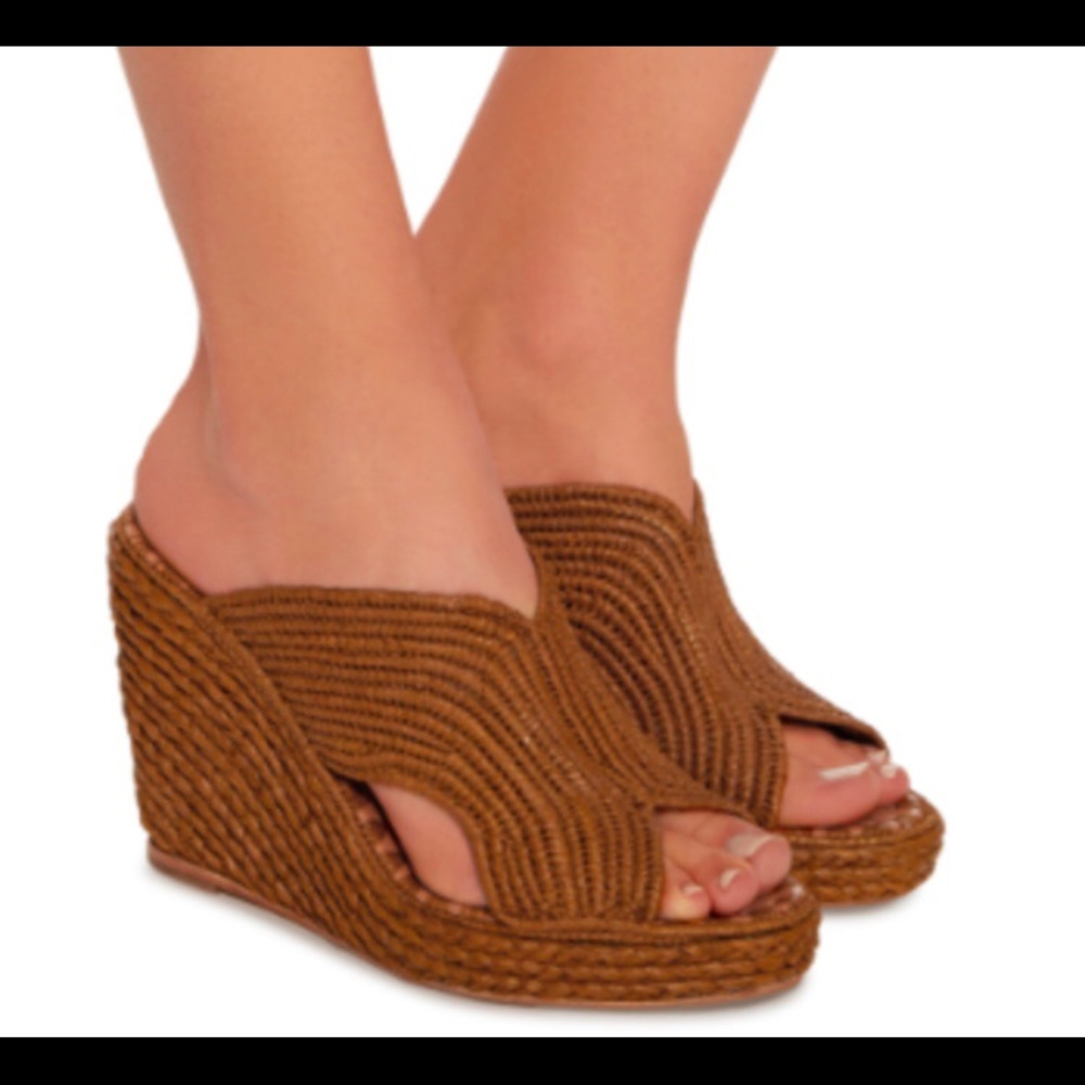 Carrie Forbes ‘Lina’ Raffia Wedge Sandal-Size 38